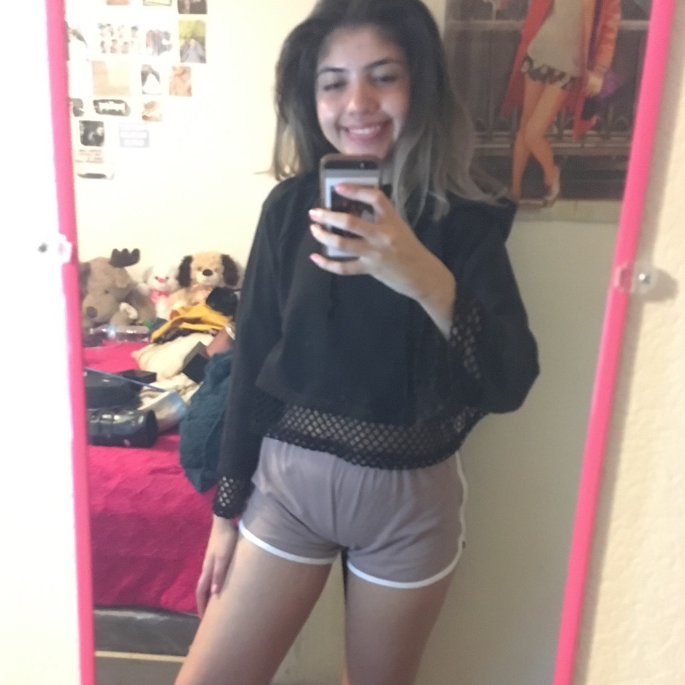 Charlotte Russe Cropped Black Hoodie